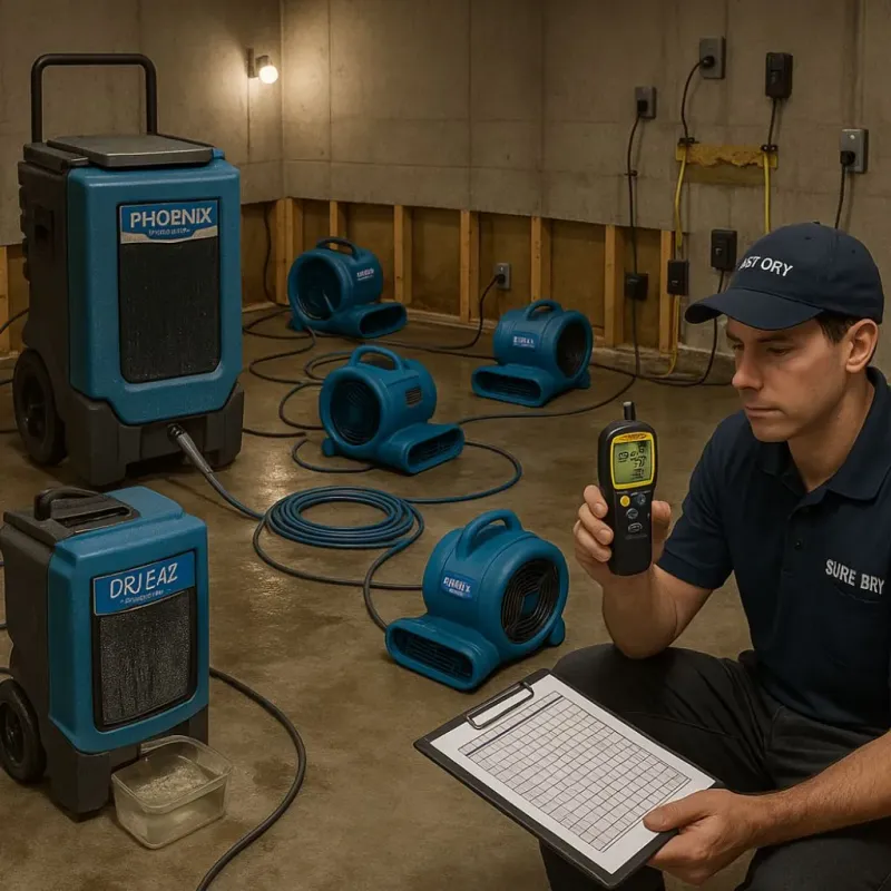 Structural Drying and Dehumidification process in Jackson County, TX